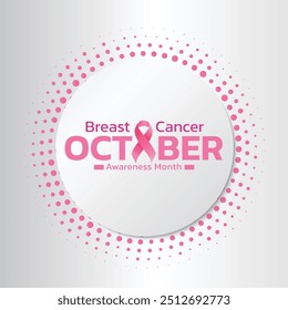 World Breast Cancer Awareness Month illustrate with the pink ribbon that is the international symbol to become breast cancer awareness, design with pink color vibes. Important month on October.