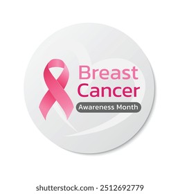 World Breast Cancer Awareness Month illustrate with the pink ribbon that is the international symbol to become breast cancer awareness, design with pink color vibes. Important month on October.