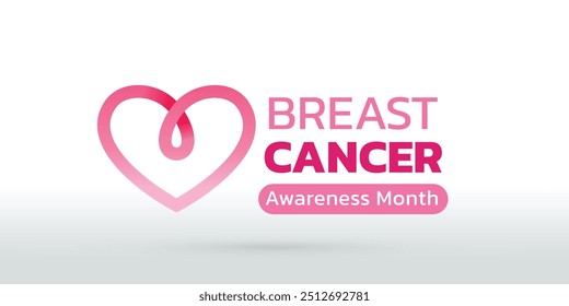 World Breast Cancer Awareness Month illustrate with the pink ribbon that is the international symbol to become breast cancer awareness, design with pink color vibes. Important month on October.