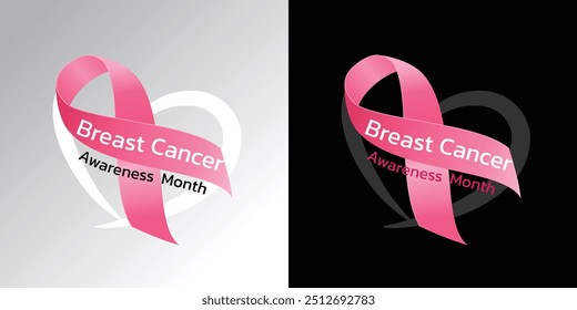 World Breast Cancer Awareness Month illustrate with the pink ribbon that is the international symbol to become breast cancer awareness, design with pink color vibes. Important month on October.