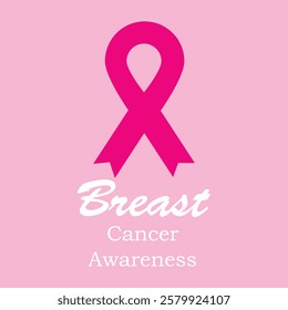 World Breast Cancer Awareness Month illustrate with the pink ribbon that is the international symbol to become breast cancer awareness, design with pink color vibes. Important month on October.