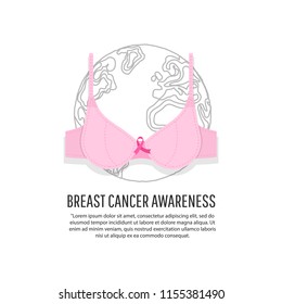 World Breast Cancer Day concept. Vector Illustration.  Mammography