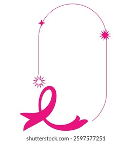 World breast cancer day frame, vector cartoon illustration on the white background