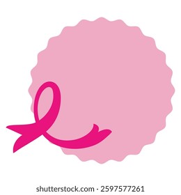 World breast cancer day frame, vector cartoon illustration on the white background