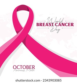 World Breast Cancer Day October awareness month banner vector design. Vector illustration