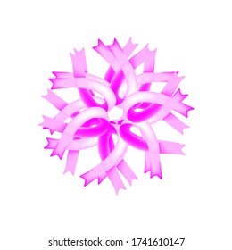 World Breast Cancer Day. Pink ribbon against breast cancer. Vector illustration on isolated background.