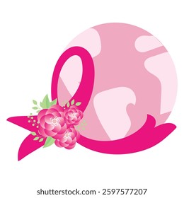 World breast cancer day, vector cartoon illustration on the white background