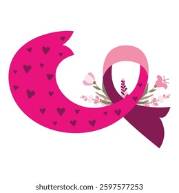 World breast cancer day, vector cartoon illustration on the white background