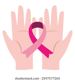 World breast cancer day, vector cartoon illustration on the white background