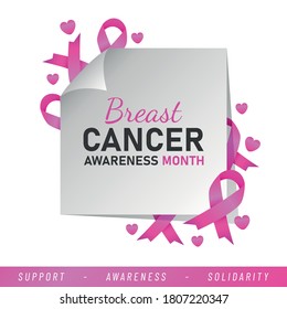 World Breast Cancer poster. web banner. Breast Cancer Awareness Pink Ribbon. Vector illustration.