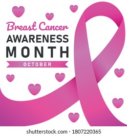 World Breast Cancer poster. web banner. Breast Cancer Awareness Pink Ribbon. Vector illustration.
