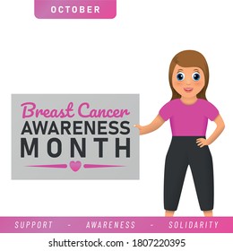 World Breast Cancer poster. web banner. Breast Cancer Awareness Pink Ribbon. Vector illustration.