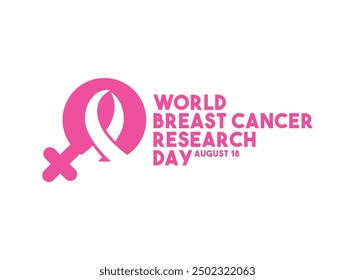 World Breast Cancer Research Day. August 18. White background. Flat design vector. Eps 10