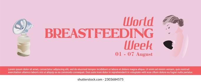 World Breast feeding Week vector icon illustration