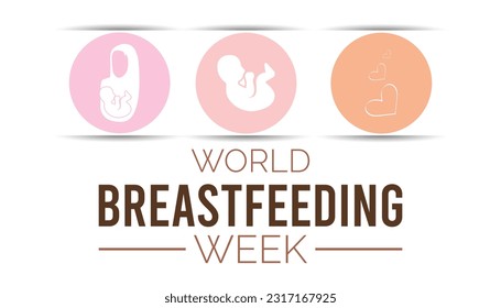 World Breast feeding Week vector icon illustration.banner design template Vector  background design.