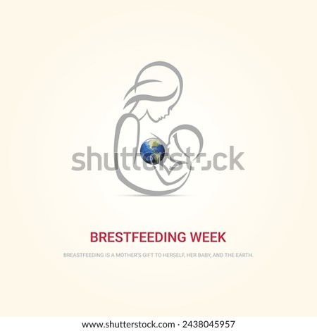 World Breast feeding Week vector illustration, Brest feeding day, women creative poster vector
