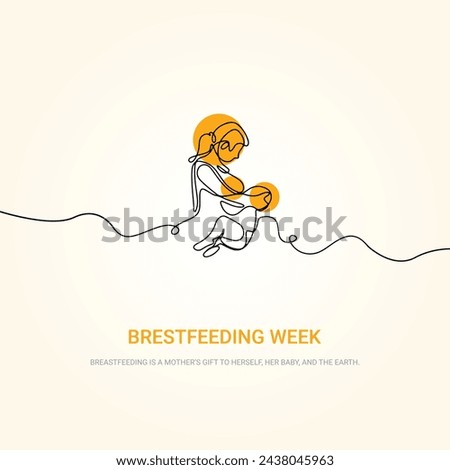 World Breast feeding Week vector illustration, Brest feeding day, women creative poster vector
