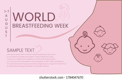 World Breastfeeding day banner vector. International Breastfeeding day illustration.