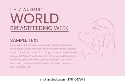 World Breastfeeding day banner vector. International Breastfeeding day illustration.