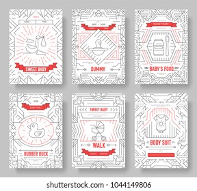World breastfeeding week cards set. kids elements of flyear, magazines, posters, book cover, banners. Devices infographic concept background. Layout illustrations template pages with typography text.