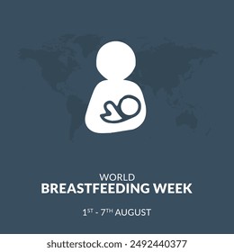 World Breastfeeding Week, Breastfeeding Week held o 1st to 7th August, editable social media template, World Breastfeeding Week stock illustration, eps file.