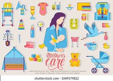 World breastfeeding week. kids elements of flyear, magazines, posters, book cover, banners. Devices infographic concept background. Layout illustrations template pages with typography text