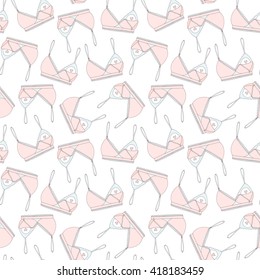 World breastfeeding week. Seamless pattern with bra 