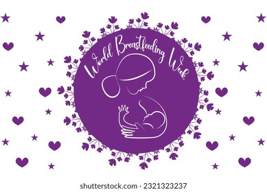 World breastfeeding week vector card design