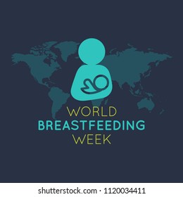 World Breastfeeding Week vector logo icon illustration
