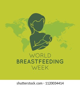 World Breastfeeding Week vector logo icon illustration