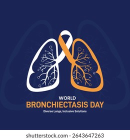 world bronchiectasis day creative poster, banner, social media post, postcard, background, backdrop, template, greetings card, web banner, cover design etc.