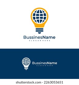 World Bulb logo vector template. Creative Bulb logo design concepts
