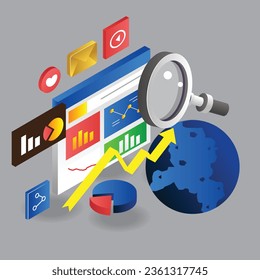 world business analysis data vector