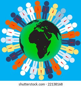 World business friendship colorful icon in vector