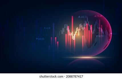 World business graph or chart stock market or forex trading graph in graphic concept suitable for financial investment or Economic trends business,graph candlestick,Abstract background.