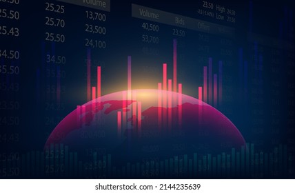 World business graph or chart stock market or forex trading graph in graphic concept suitable for financial investment or Economic trends business,graph candlestick,Abstract background.