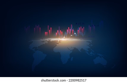 World business graph or chart stock market or forex trading graph in graphic concept suitable for financial investment or Economic trends business,graph candlestick,Abstract background.