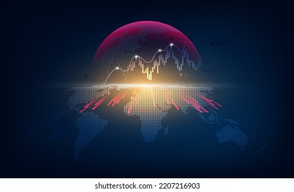 World business graph or chart stock market or forex trading graph in graphic concept suitable for financial investment or Economic trends business,graph candlestick,Abstract background.