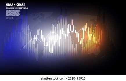 Gráfico mundial de negocio o gráfico de mercado de valores o mercado de forex en concepto gráfico adecuado para inversión financiera o tendencias económicas, gráfico candlestick,Resumen de antecedentes.