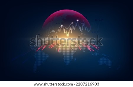 World business graph or chart stock market or forex trading graph in graphic concept suitable for financial investment or Economic trends business,graph candlestick,Abstract background.