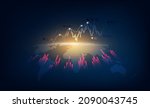 World business graph or stock market chart or forex trading graph in graphic concept suitable for financial investment or business economic trend candlestick graph.abstract background.