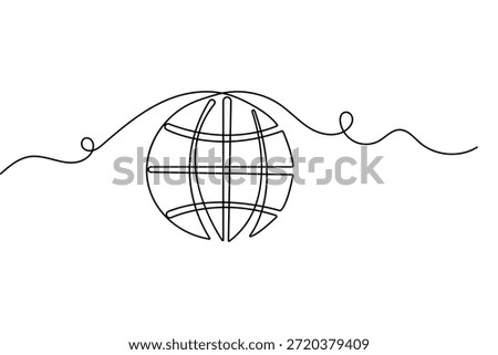 World business icon continuous one line drawing in minimalist style for international trade logo