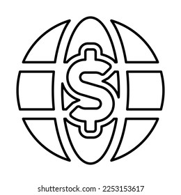 World Business Icon In Line Style
