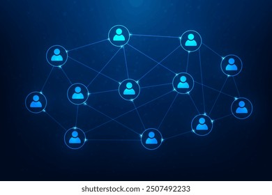 world business personal social network recruitment icon connection technology. human resources hiring concept. vector illustration fantastic technology