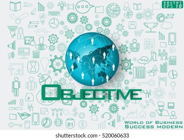 World of Business Success modern design Idea and Concept Vector illustration with icon.