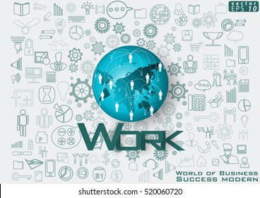 World of Business Success modern design Idea and Concept Vector illustration with icon.