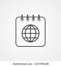 World calendar vector icon sign symbol