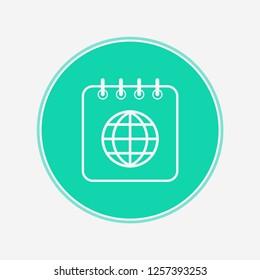 World calendar vector icon sign symbol