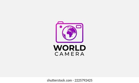 World Camera vector illustration of Photography logo design.