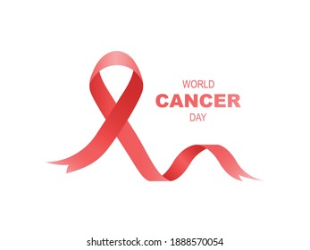 World cancer awareness day concept vector. Pink ribbon vector. 